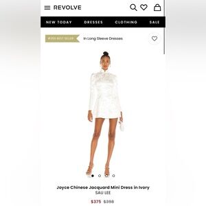 Sau Lee White Jacquard Mini Dress NWOT